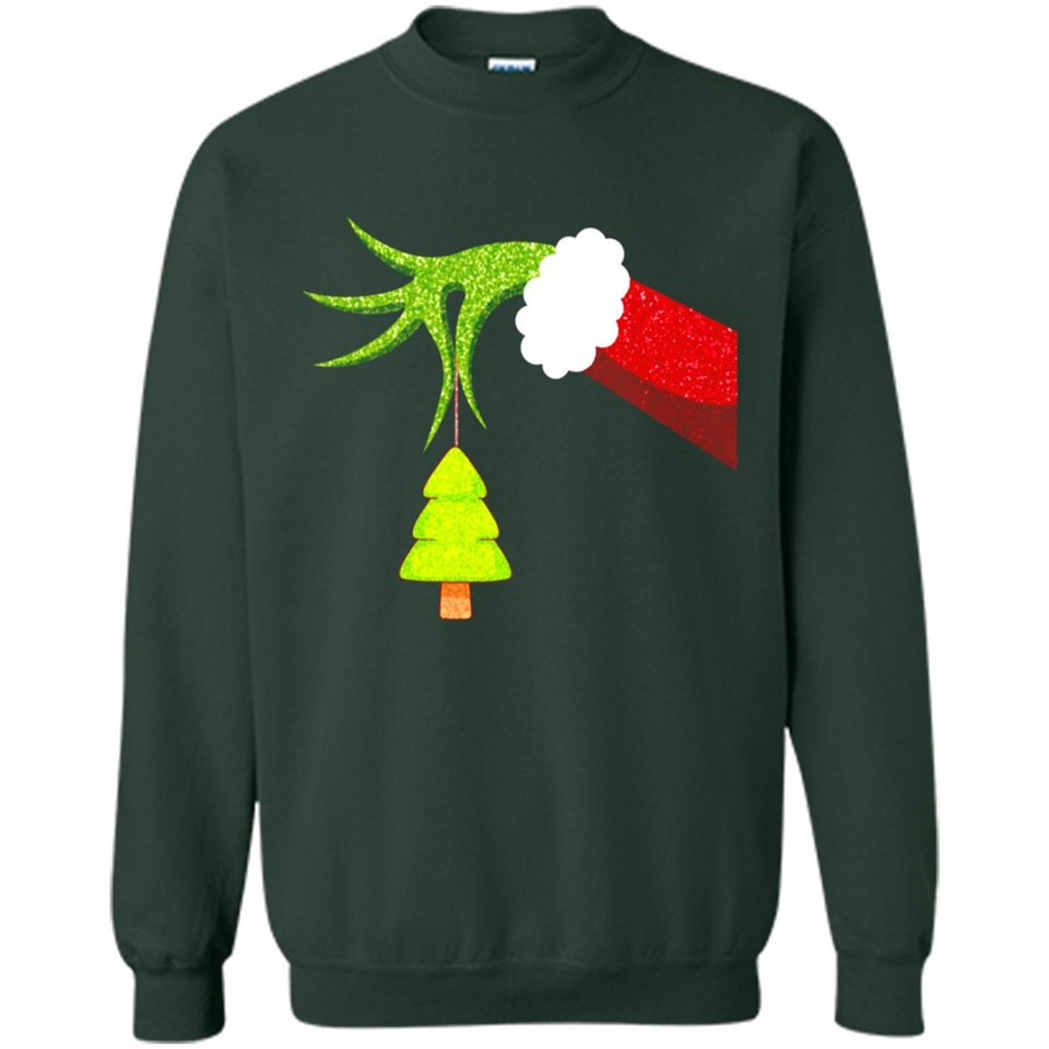 Funny Grinch Hand Holding Christmas Tree Ornament Christmas PING PONG