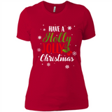 Have A Holly Jolly Christmas T-Shirt Cute Mistletoe - Ladies' Boyfriend T-Shirt
