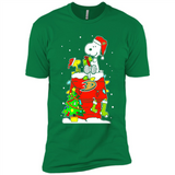 Anaheim Ducks Snoopy Ugly Christmas Sweaters - Premium Short Sleeve T-Shirt