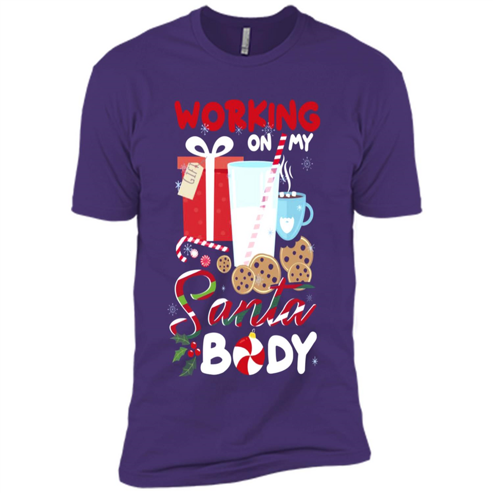 Working On My Santa Body Funny Christmas Gift Sleeve Xmas - Premium Short Sleeve T-Shirt