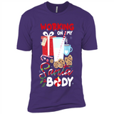 Working On My Santa Body Funny Christmas Gift Sleeve Xmas - Premium Short Sleeve T-Shirt