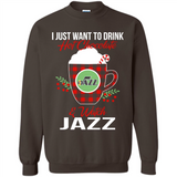 I Just Want To Drink Hot Chocolate & Watch Utah Jazz Ugly Christmas Sweater PINGPONG