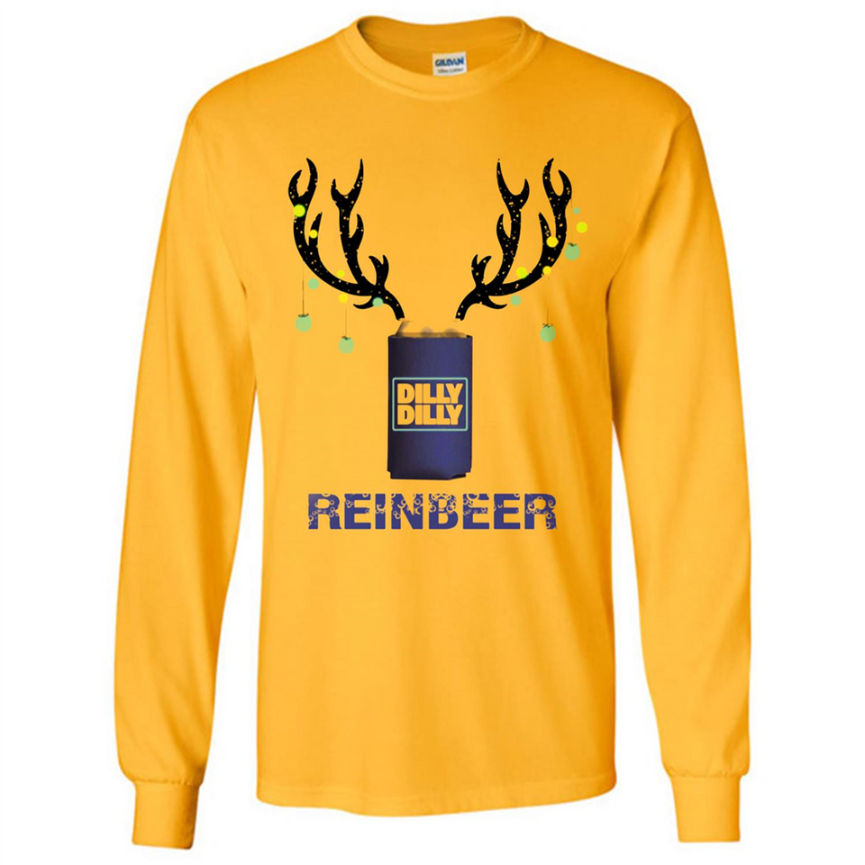 Dilly Dilly Reinbeer Funny Beer Reindeer Christmas Sporty - Long Sleeve T-Shirt