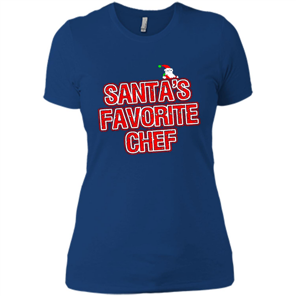 Funny Christmas Clothes - Santas Favorite Chef - Ladies' Boyfriend T-Shirt