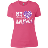 Washington Huskies Football My Heart is on that Field - Ladies' Boyfriend T-Shirt