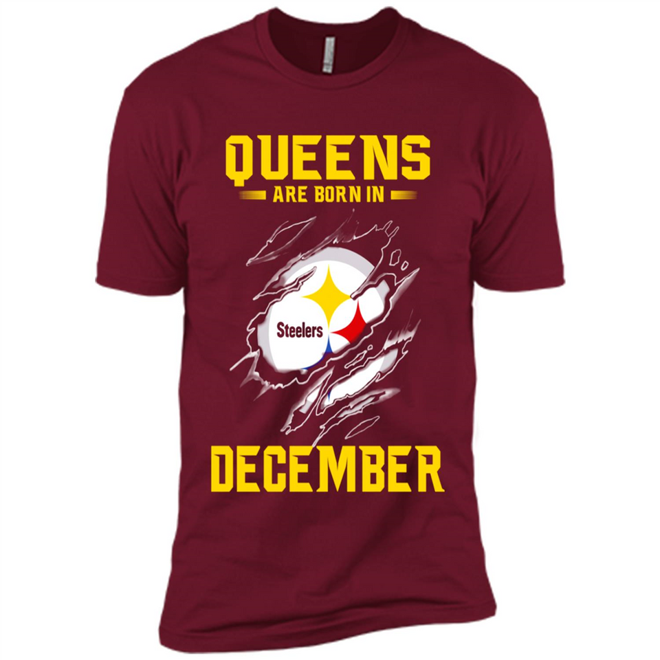 Queens Are Born In December - Pittsburgh Steelers Football - Premium Short Sleeve T-Shirt