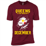 Queens Are Born In December - Pittsburgh Steelers Football - Premium Short Sleeve T-Shirt