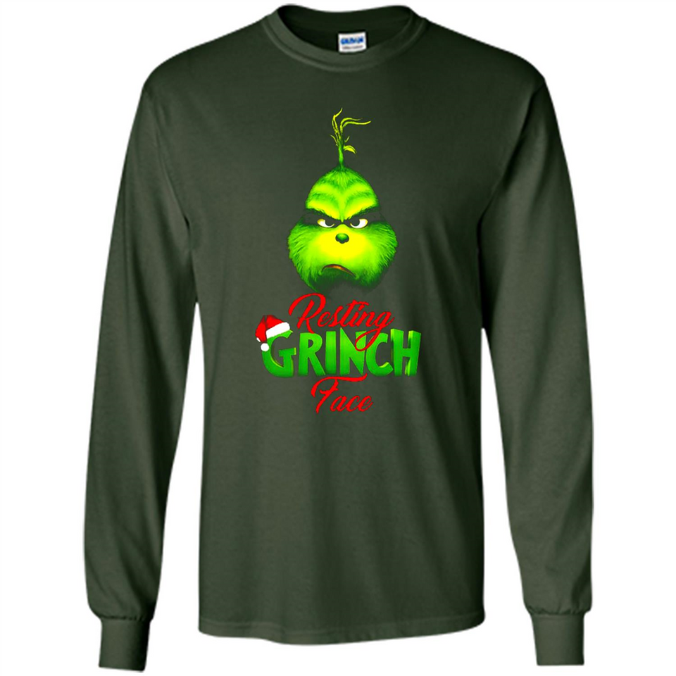 Resting Grinch Face Shirt PINGPONG - Long Sleeve T-Shirt