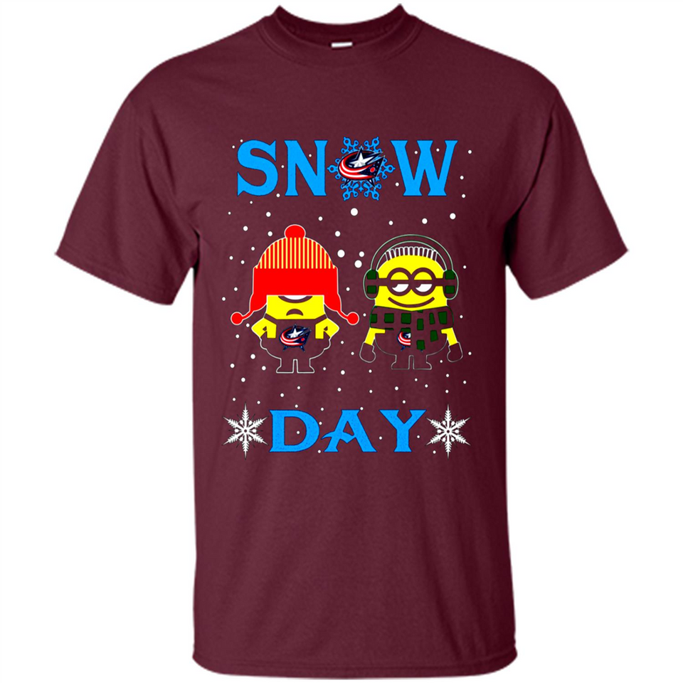 Snow Day Shirt For Columbus Blue Jackets Vs Minion Fans pingpong