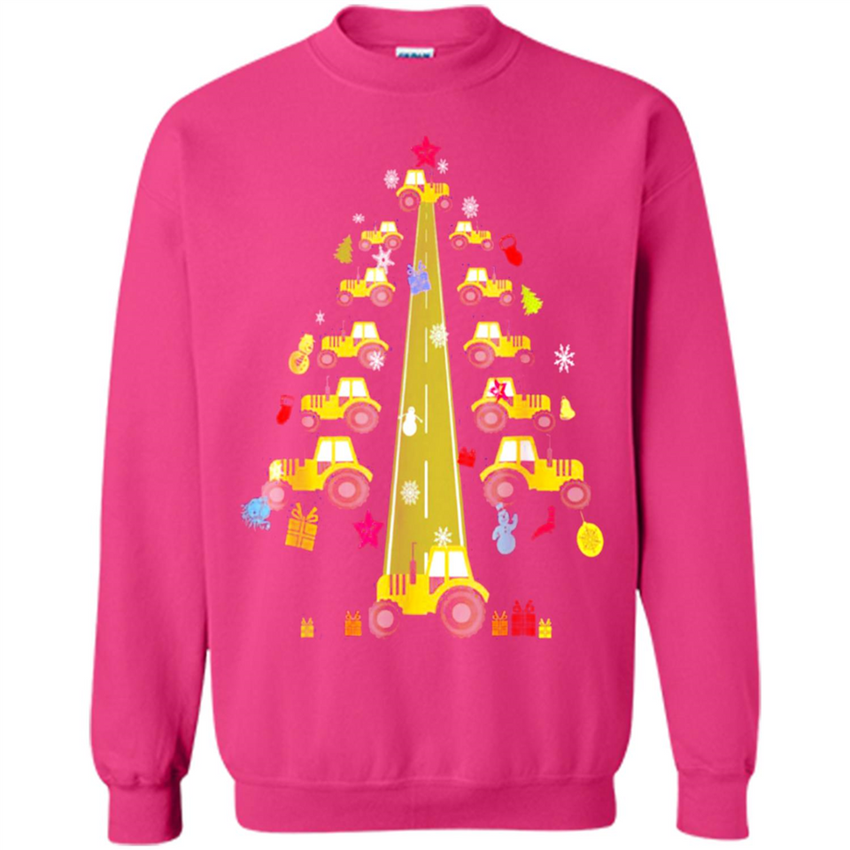Tractor Car Christmas Tree T-shirt For Drivers