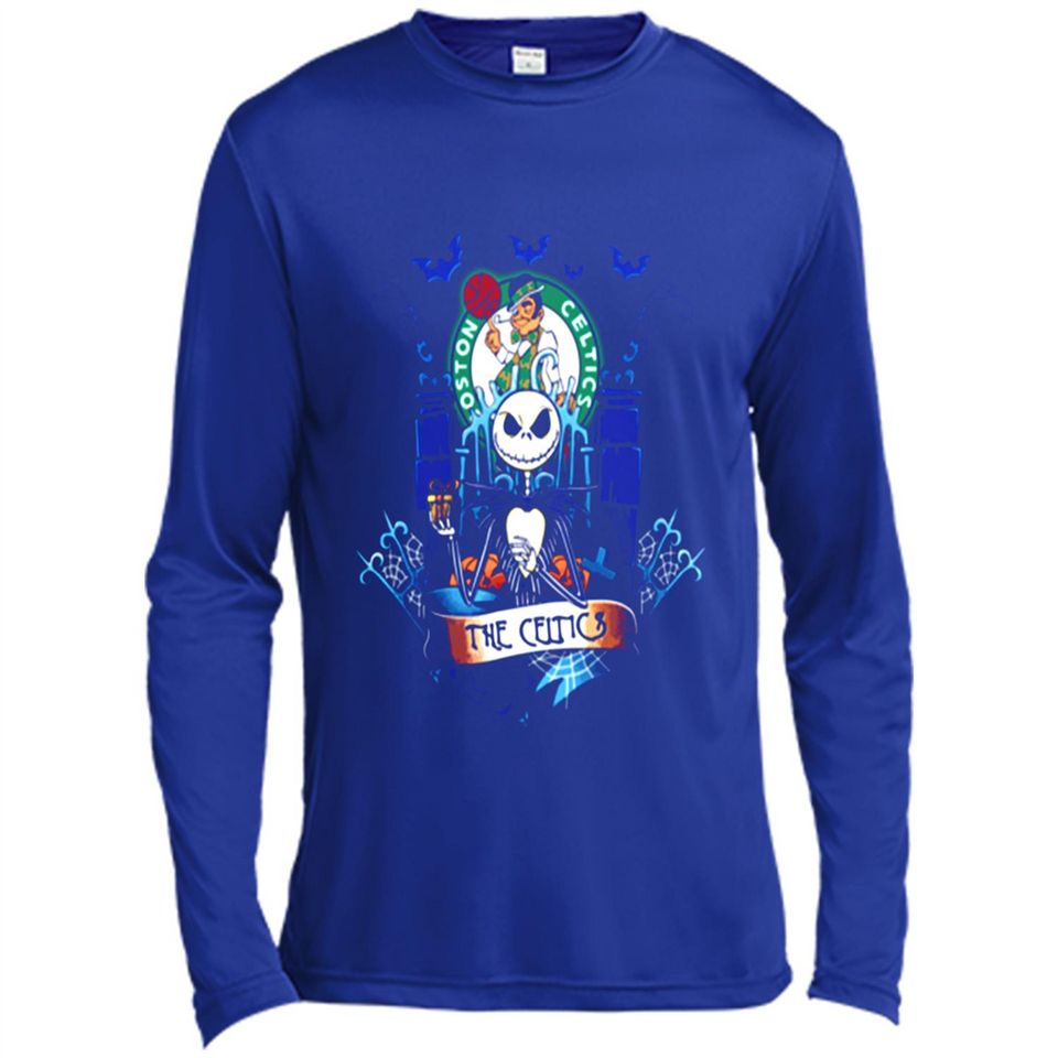 Boston Celtics Halloween The Nightmare Before Christmas - Canvas Long Sleeve T-Shirt