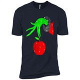 Christmas The Grinch Hand Holding Apple Ornament sweater - Premium Short Sleeve T-Shirt