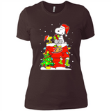 Anaheim Ducks Snoopy Ugly Christmas Sweaters - Sao chép - Ladies' Boyfriend T-Shirt