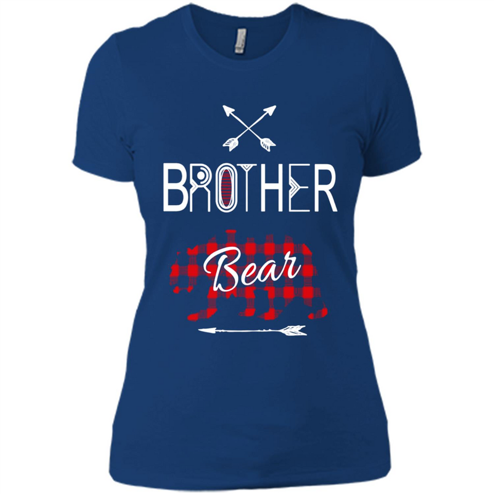 Brother Shirt Buffalo Plaid Family Camping Bear Tee - Ladies' Boyfriend T-Shirt