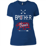 Brother Shirt Buffalo Plaid Family Camping Bear Tee - Ladies' Boyfriend T-Shirt