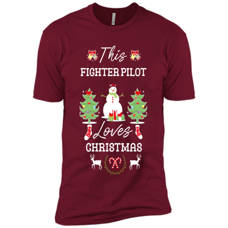 This Fighter Pilot Loves Christmas Tree Shirt with Snowman