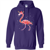 Christmas Lights Flamingo Wearing Santa Hat Funny Xmas - Hoodie