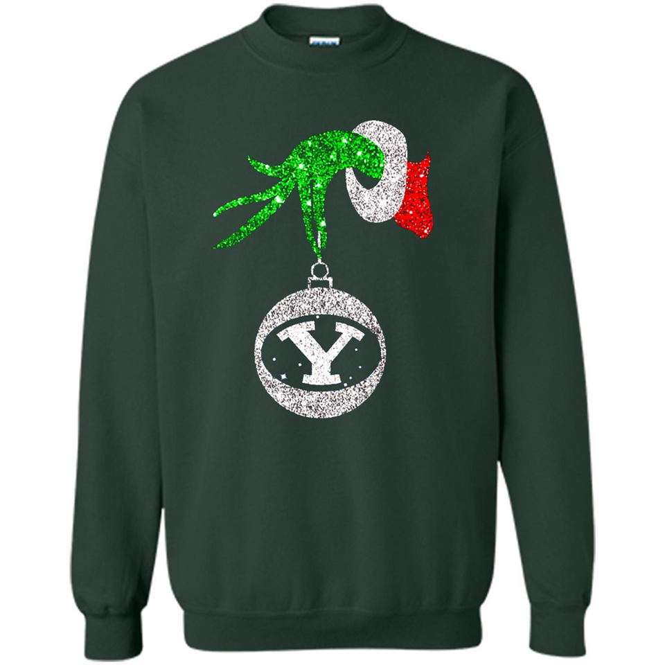 Fantastic Byu Cougars Glitter Grinch Monogram Ornament Christmas Gift - Sweatshirt