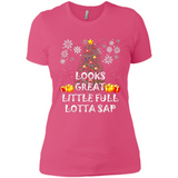 Looks Great Little Full Lotta Sap Funny Christmas Tree Mug PINGPONG - Ladies' Boyfriend T-Shirt