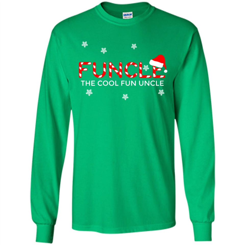 Mens Christmas Funcle The Cool Fun Uncle Definition Xmas - Long Sleeve T-Shirt