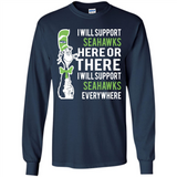 Shirt For Dr Seuss Cat And Seattle Seahawks Fans - Long Sleeve T-Shirt