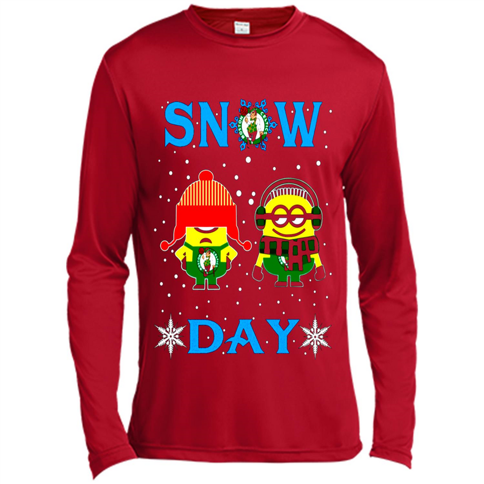 Snow Day Shirt For Boston Celtics Vs Minion Fans pingpong