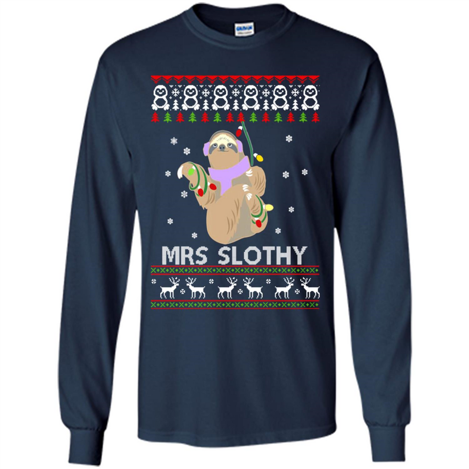 Mrs Slothy Christmas - Long Sleeve T-Shirt