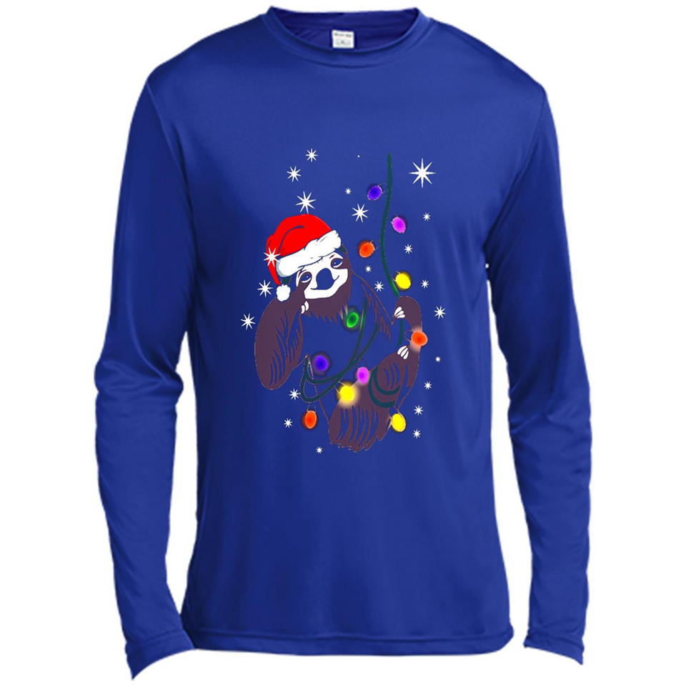 Cute Christmas Choloepus Sloth Santa Led Light Mug - Canvas Long Sleeve T-Shirt