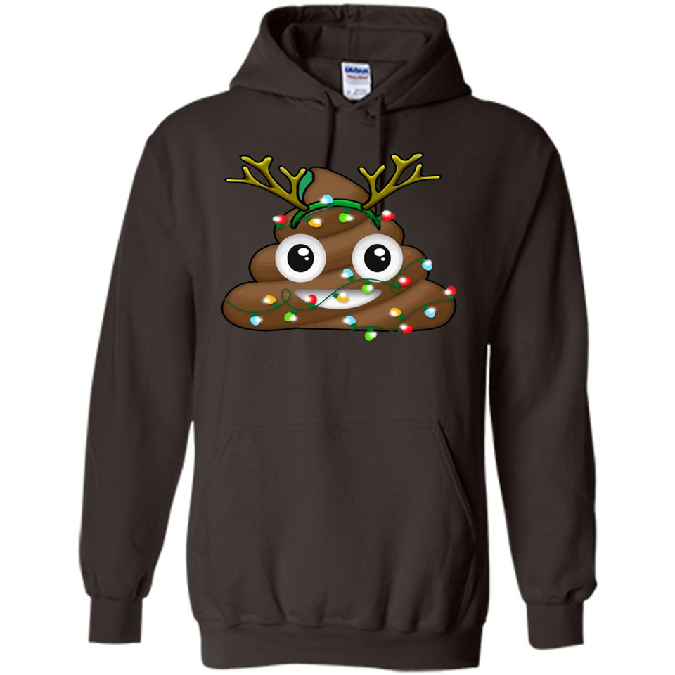 Reindeer Poop Emoji Cute Merry Christmas T-Shirt - Hoodie