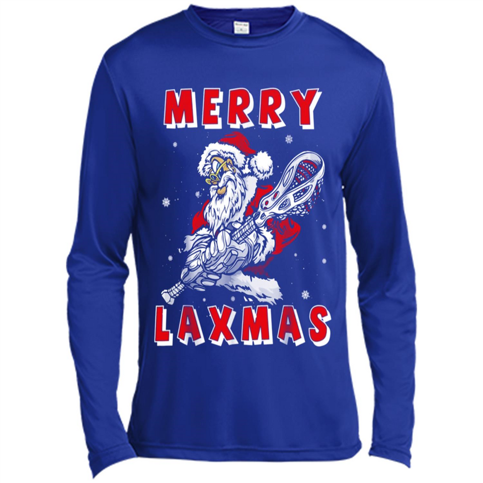 Lacrosse Merry Laxmas Santa - Canvas Long Sleeve T-Shirt