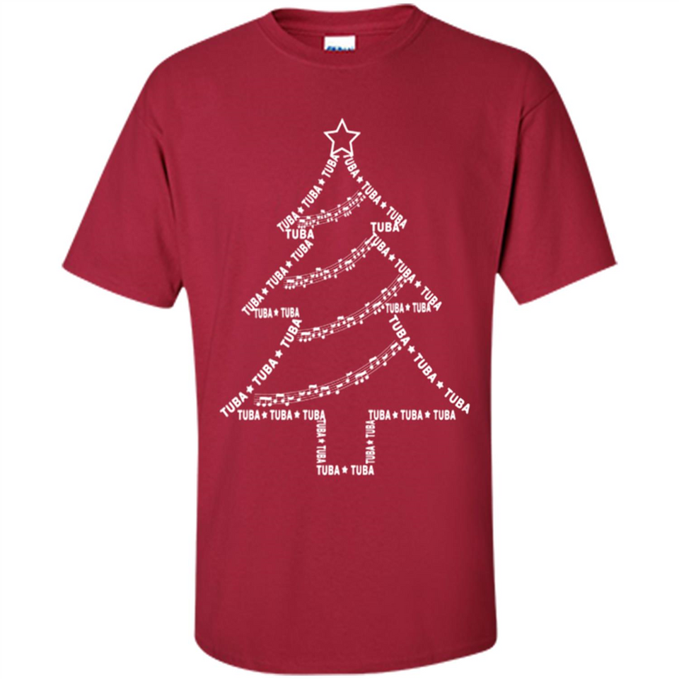 Tuba Text Christmas Tree Musical Instrument Holiday 1