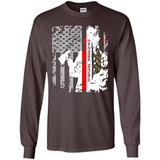 Paradise California Firefighter Thin Red Line Funds Youth T-Shirt PINGPONG - Long Sleeve T-Shirt