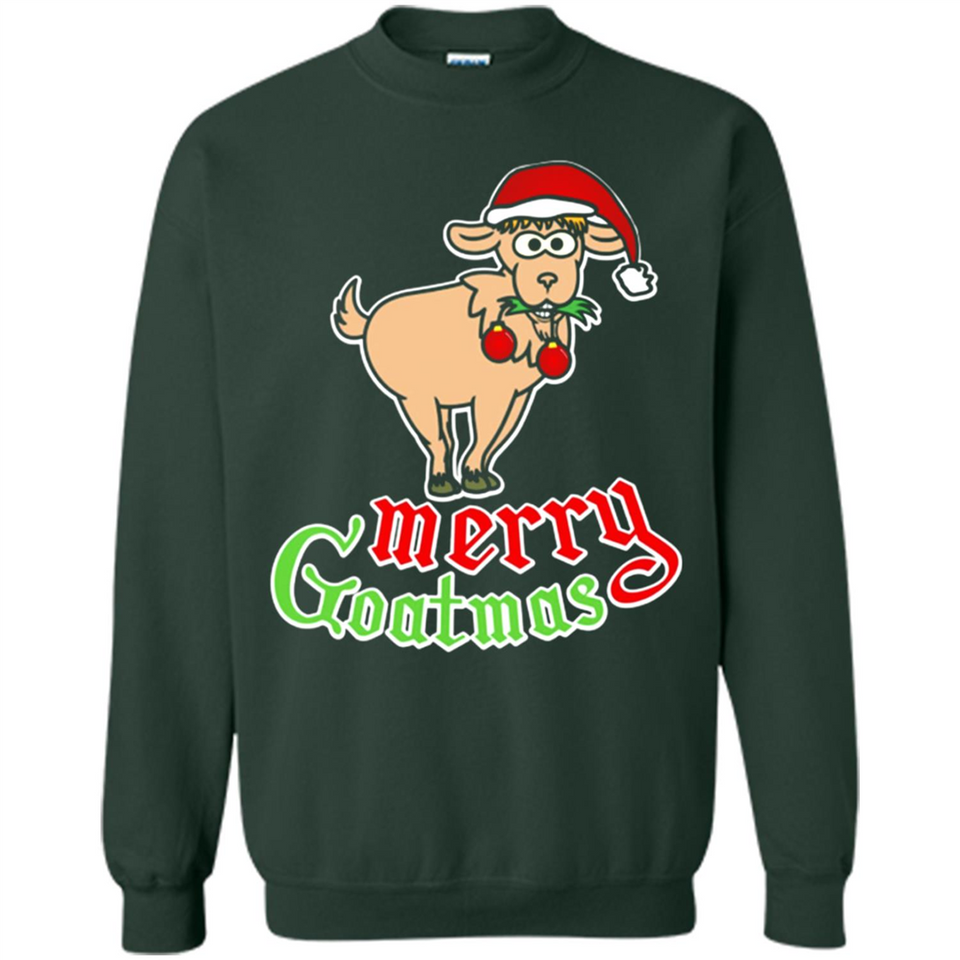 Christmas Merry Goatmas Goat Shirt Santa Hat - Sweatshirt