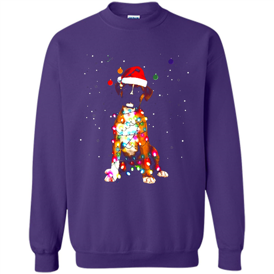 Christmas Lights Boxer Dog Funny Xmas Sweatshirt - Sweatshirt