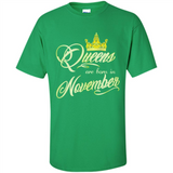 Queens Are Born In November Golden T-Shirt