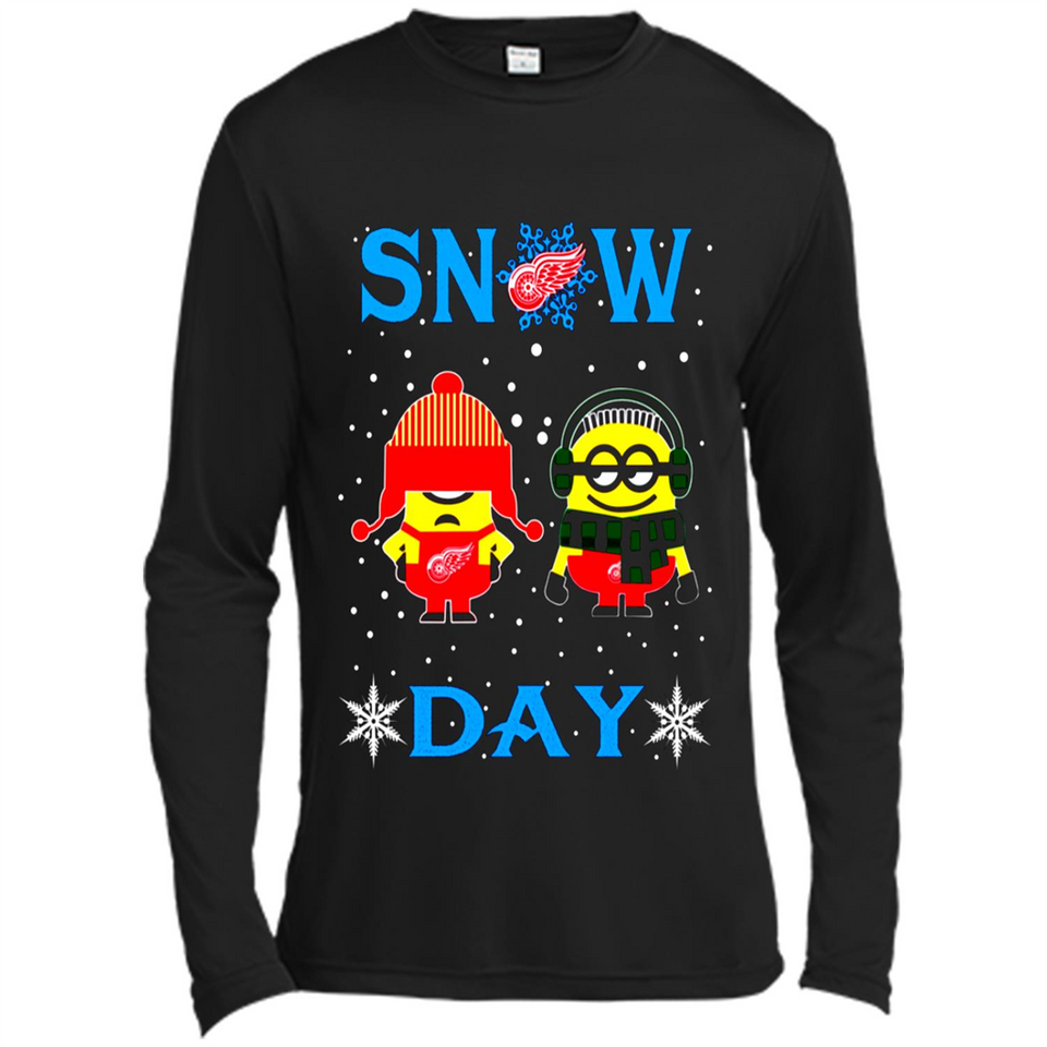 Snow Day Shirt For Detroit Red Wings Vs Minion Fans pingpong