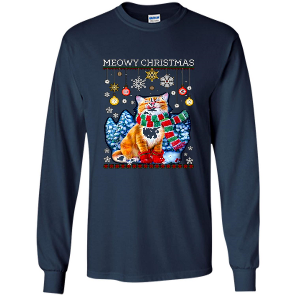 Meowy Christmas Ugly Funny Cats Lover PINGPONG