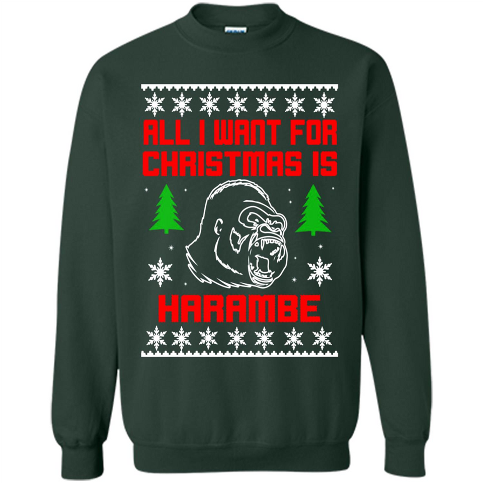 All I Want For Christmas Is HarambeT Rex Attack Reindeer ugly sweater PINGPONG