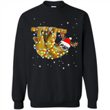 Christmas Lights Sloth Wearing Santa Hat Funny Xmas - Sweatshirt