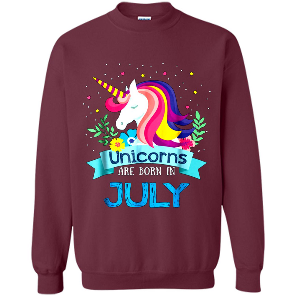 Unicorns are born in July Birthday Rainbow Gift Ladies Custom