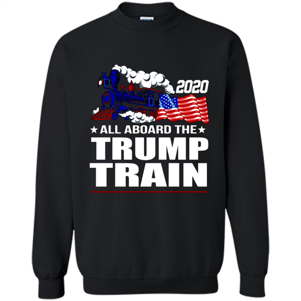 All Board The Trump Train 2020 Patriotic U.S Flag pingpong - Sweatshirt