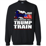 All Board The Trump Train 2020 Patriotic U.S Flag pingpong - Sweatshirt