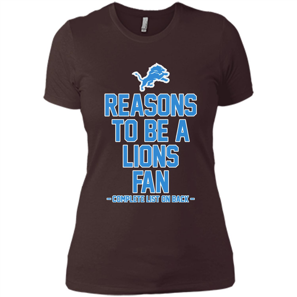 Reasons to be a Detroit Lions Fan Complete List on Back - Ladies' Boyfriend T-Shirt
