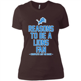 Reasons to be a Detroit Lions Fan Complete List on Back - Ladies' Boyfriend T-Shirt
