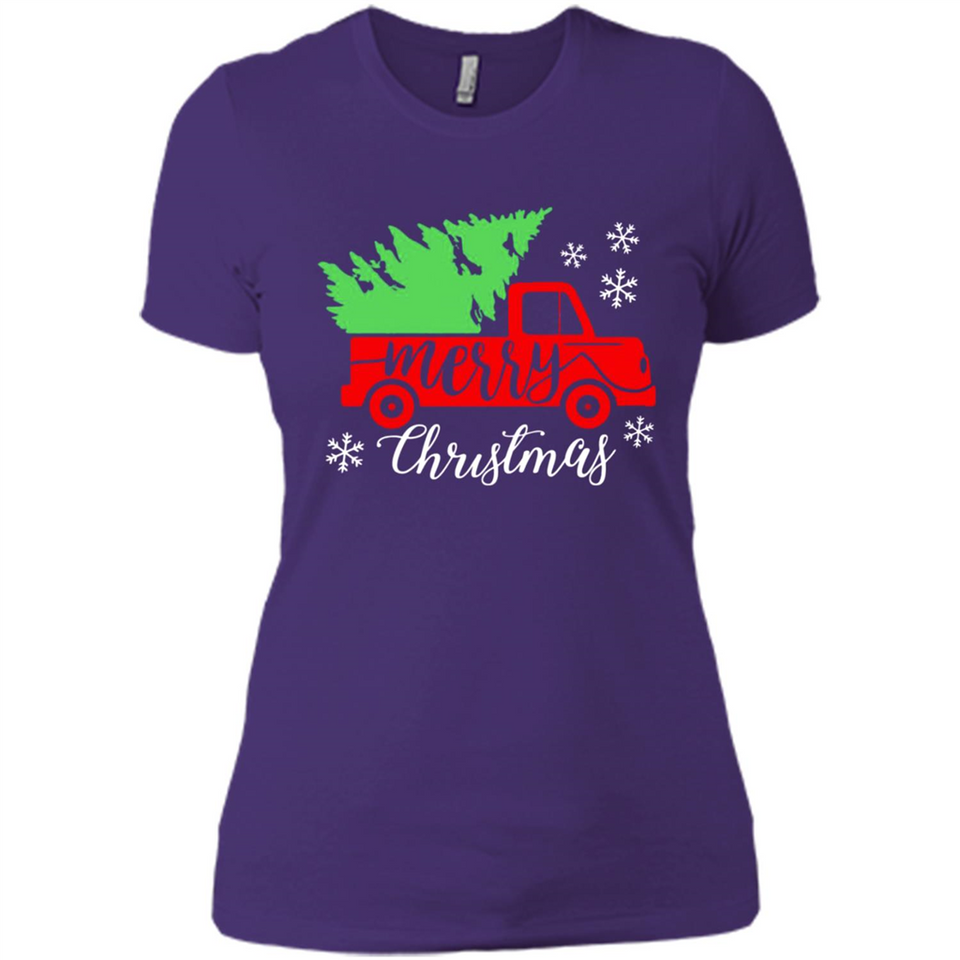Vintage Christmas Classic Truck T-Shirt with Snow and Tree