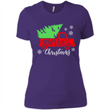 Vintage Christmas Classic Truck T-Shirt with Snow and Tree