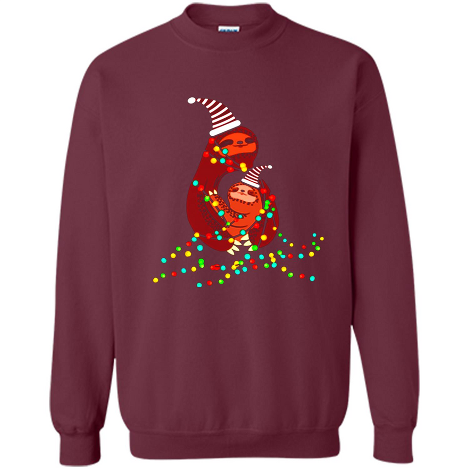 Christmas Lights Sloth Long Sleeve Santa Sloth - Sweatshirt
