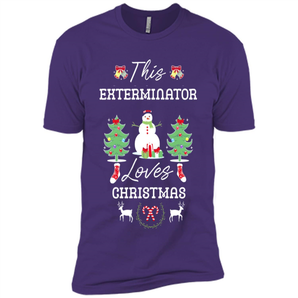 This Exterminator Loves Christmas Tree Shirt with Snowman