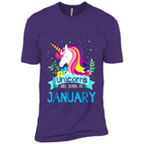Unicorns are born in January Birthday Rainbow Gift Custom Ultra Cotton