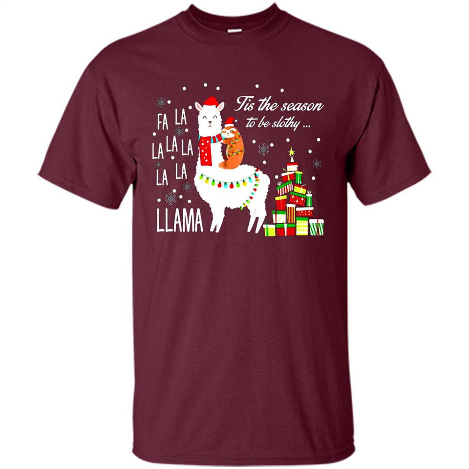 Llama Tis the season to be slothy Christmas sweatshirt PINGPONG - Shirt